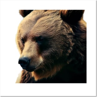 A brown bear in nature that looks cute and cuddly looks warm. Posters and Art